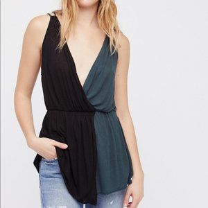 Free People Last Night Dual Tone Tank Surplice